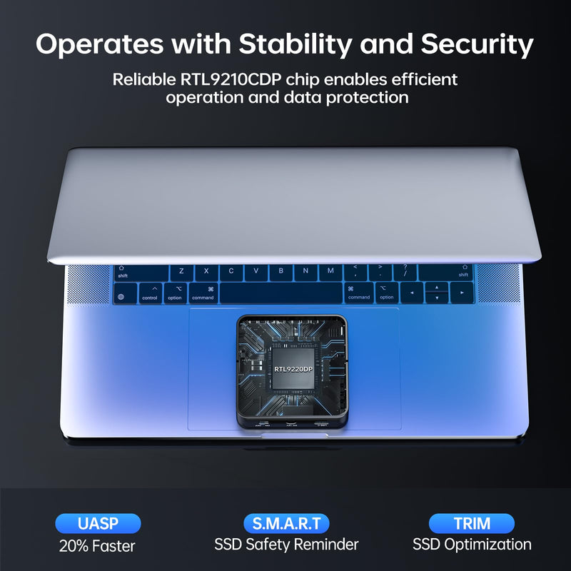 SSK NVMe & SATA SSD Cloner M.2 Duplicator Dual Bay Dock SSD to USB Adapter | For NVMe & SATA SSD, M Key/B+M Key, 10Gbps USB3.2 Gen 2, Offline Clone Duplicator, PCIe 3/4/5, Tool-Free, UASP Trim