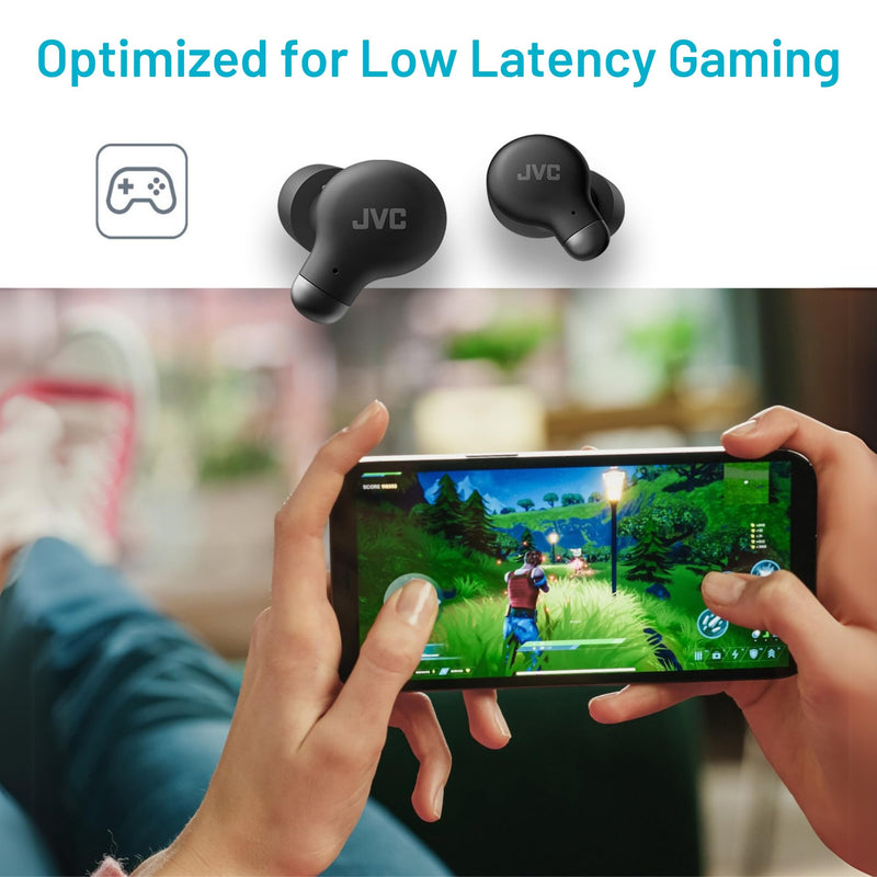 JVC Active Noise Cancelling True Wireless Earbuds - Bluetooth 5.3 with ANC - Comfortable Fit with S/M/L Silicon & Memory Foam Earpieces - IPX4 Water Resistant - 28 Hrs Playback - Compact Charging Case Black