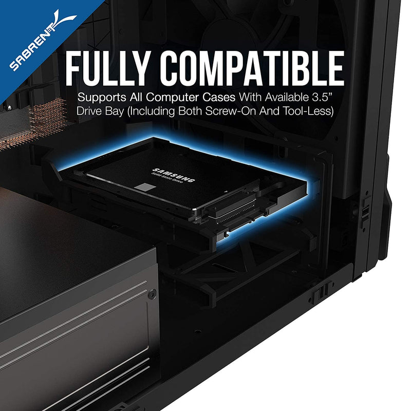 SABRENT 2.5” SSD & SATA Hard Drive to Desktop 3.5” SATA Bay Converter Mounting Kit (BK-PCBS) Server: x2 2.5" HDD/SSD to 3.5