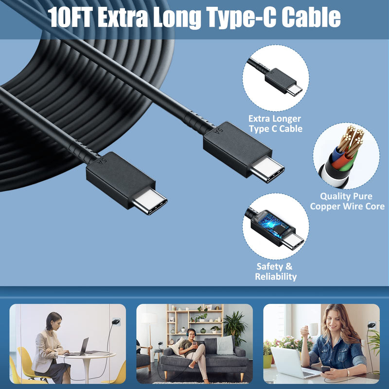Super Fast Charger Type C, 25W USB C Wall Charger Fast Charging for Samsung Galaxy S24 Ultra/S24/S24+/S23 Ultra/S23/S22 Ultra/S22/S21 Ultra/S20 Ultra/Note 20 with 10FT Long Type C Charger Cable 2Pack Black