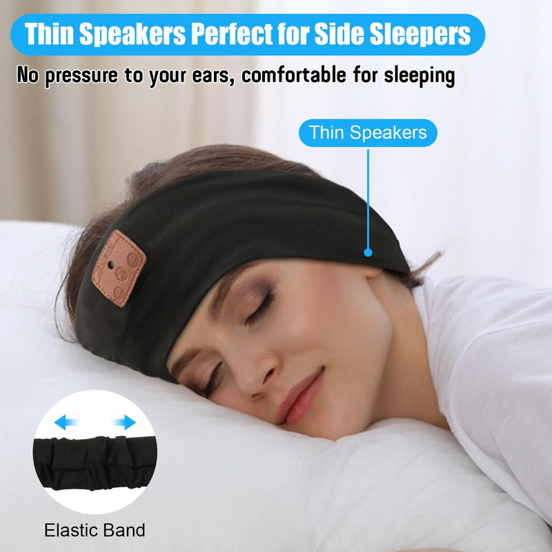 [AUSTRALIA] - 2-Pack Sleeping Headphones Bluetooth 5.4 Headband, Headband Headphones with Ultra-Thin Speakers, Headphones Headband for Side Sleepers, Running, Insomniac, Travel, Meditation（Black&Grey） Black+Grey 