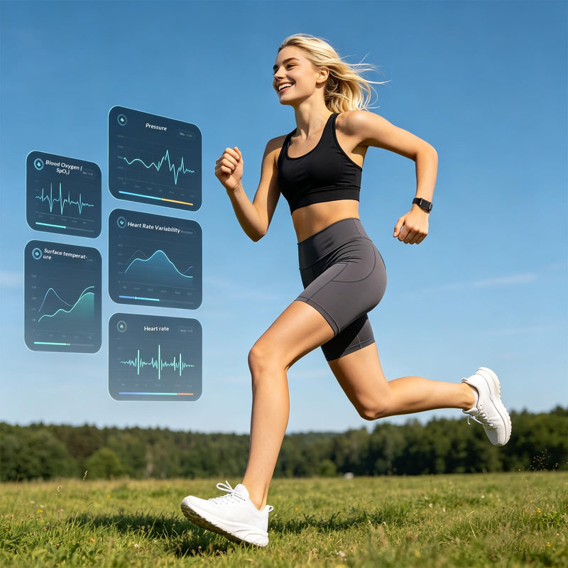 Fitness Tracker, Health Wearable, Activity Tracker with APP | 24/7 Activity and Sleep Tracker, Personalized Coaching, Menstrual Cycle Insights, 30+ Days Battery Life Black