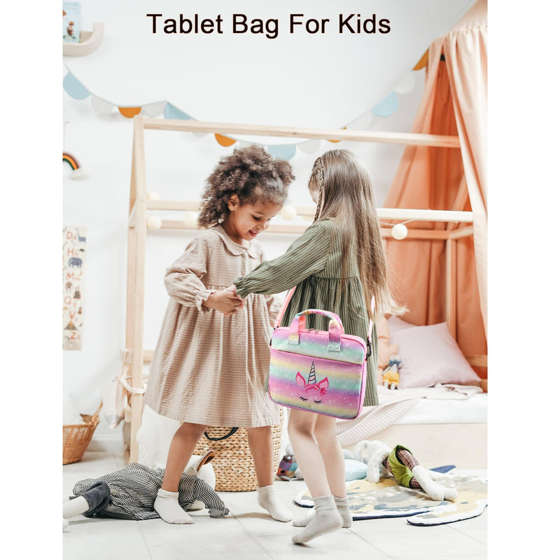Octsky Tablet Sleeve Bag Kids Tablet Carrying Sleeve Bag 12.5 Inch Tablet Protective Bag with Shoulder Strap, Soft Lining # a Unicorn