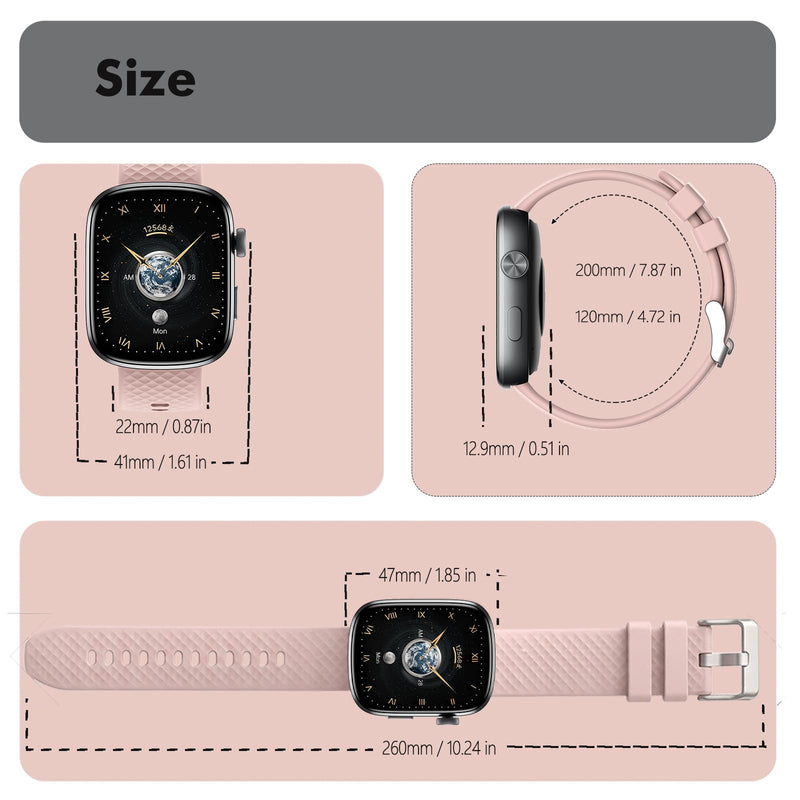 YMS Smart Watch for Women Men - (Answer/Make Calls) Compatible with iOS/Android Phones,3ATM Waterproof,Heart,Rate,Sleep,Pressure,Steps Monitor,100+ Sports Trackers (Black and Pink) Black and Pink