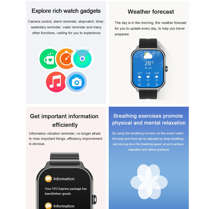 Smart Watch with Earbuds, 2.01" HD Screen 2 in 1 Smartwatch with Bluetooth Earbuds, 100+ Sport Fitness Tracker, NFC, Pedometer, Sleep/Heart Rate/Monitor Compatible with iOS & Androd Silver Steel