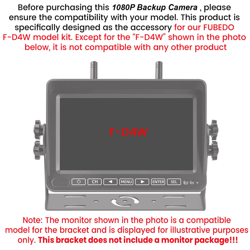 1080P Backup Camera only Fubedo F-D4W