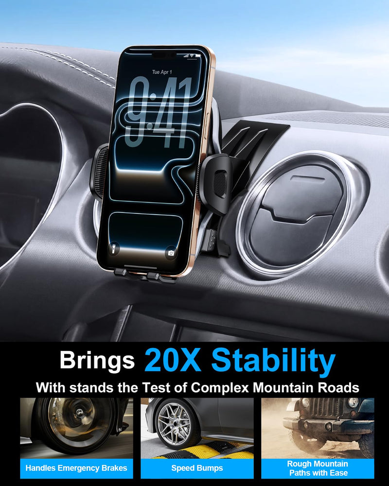 ELOHEI Custom Fit Phone Mount for Ford Mustang with Custom Base | Car Phone Holder for Ford Mustang 2015 2016 2017 2018 2019 2020 2021 Car Accessories HE05