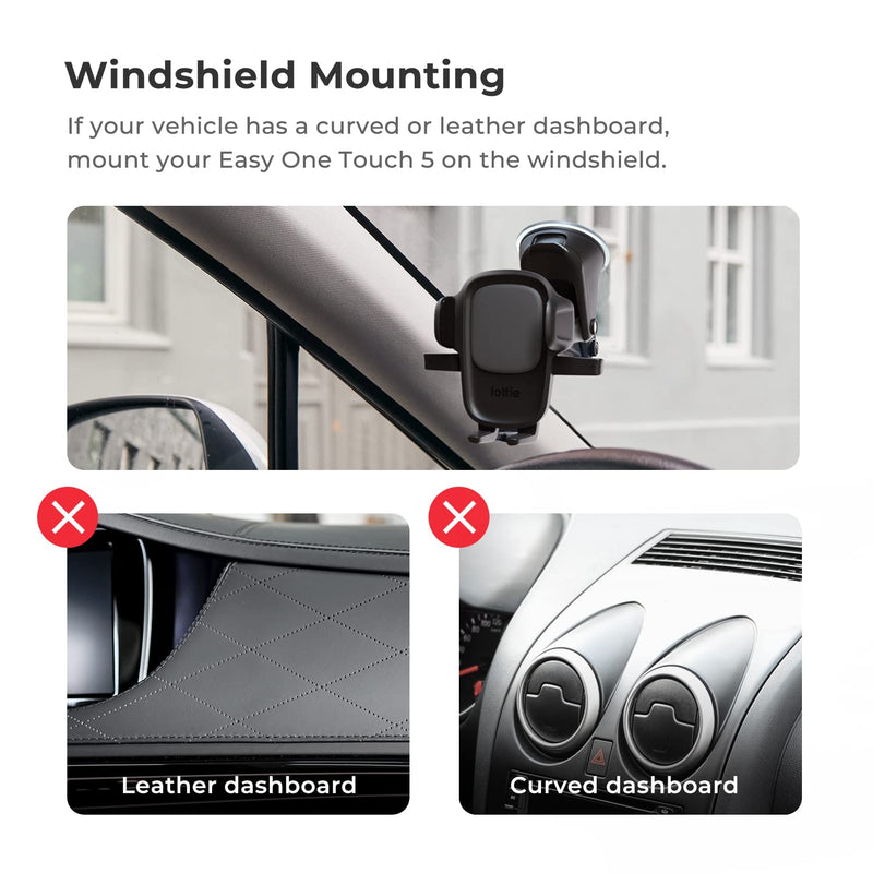 iOttie Easy One Touch Signature Dashboard & Windshield Universal Car Mount Phone Holder Desk Stand with Suction Cup Base and Telescopic Arm for iPhone, Samsung, Google, More Smartphones Dash & Windshield
