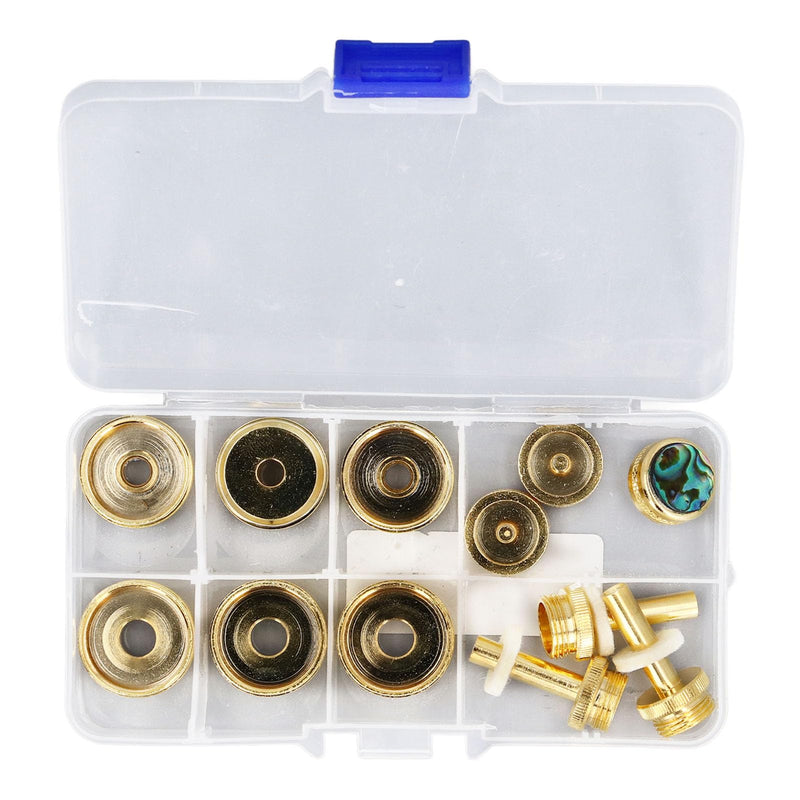 [AUSTRALIA] - Trumpet Valve Finger Button Cap and Rod Set, with Abalone Shell for Repair Replacement for Old Parts Easy Installation Exquisite Button Sturdy Metal 
