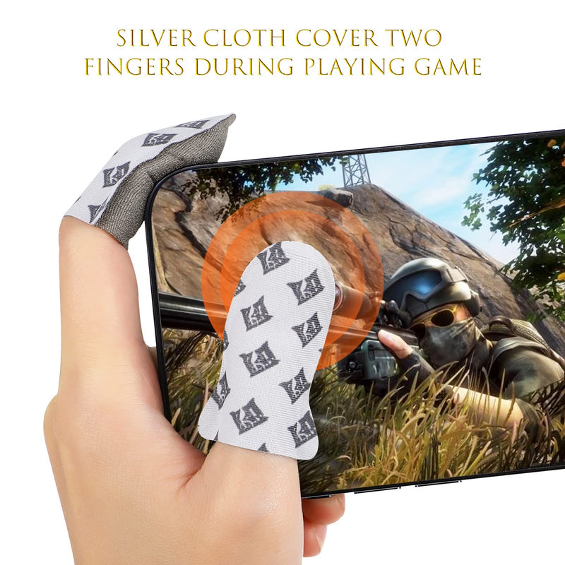 Fone Mobile Gaming Triggers - Cell Phone Game Controller with Aim & Fire Triggers Compatible with iPhone and Phone, 1 Pair with 2 Pcs Gaming Sleeves Shots Fired