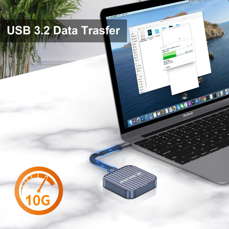 [AUSTRALIA] - Magnetic M.2 2230 NVMe SSD Enclosure, Keychain 40G USB4 Cable & Silicone Jacket Included, Supports USB 3.2 10G to NVMe PCI-E Adapter, for iPhone 15Pro Max ProRes Record & Save 