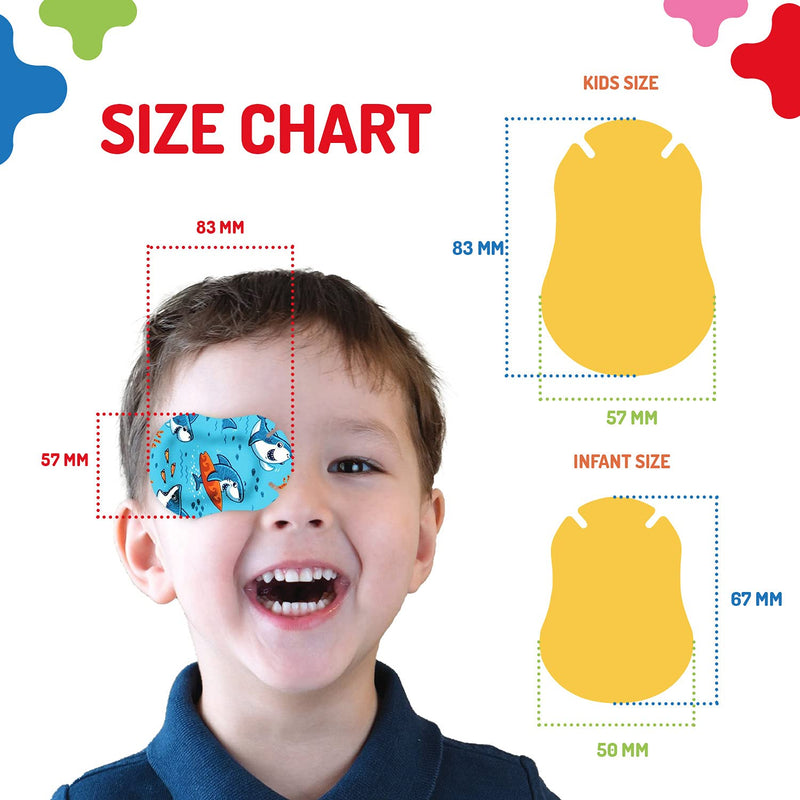 OPTHOPATCH Kids Eye Patches - Fun Boys Design - 90+10 Bonus Latex Free Hypoallergenic Cotton Extra Sensitive Adhesive Bandages for Amblyopia & Cross Eye-3 Reward Chart Posters by Defined Vision