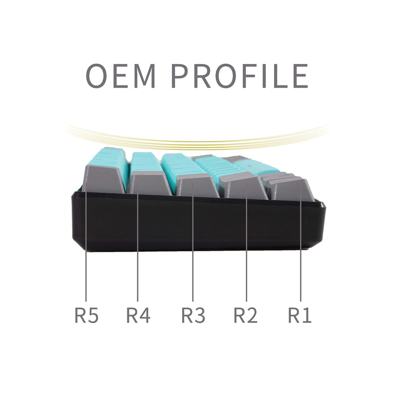 IOAOI 60 Percent Keycaps, 61 Keycaps OEM Profile Keycaps PBT Keycaps for Cherry MX Switches /GH60/ RK61/ ALT61/ Annie Mechanical Keyboards with Key Puller (Cyan Gray) - Only Keycaps Color04