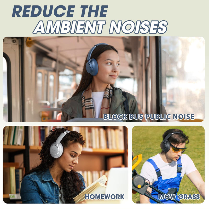 [AUSTRALIA] - BERIBES Upgraded Hybrid Active Noise Cancelling Wireless Headphones with Transparent Modes,65H Playtime Bluetooth Headphones Wireless with Mic, Deep Bass,3.5MM Cable,Soft-Earpads,Fast Charging-Blue Blue 