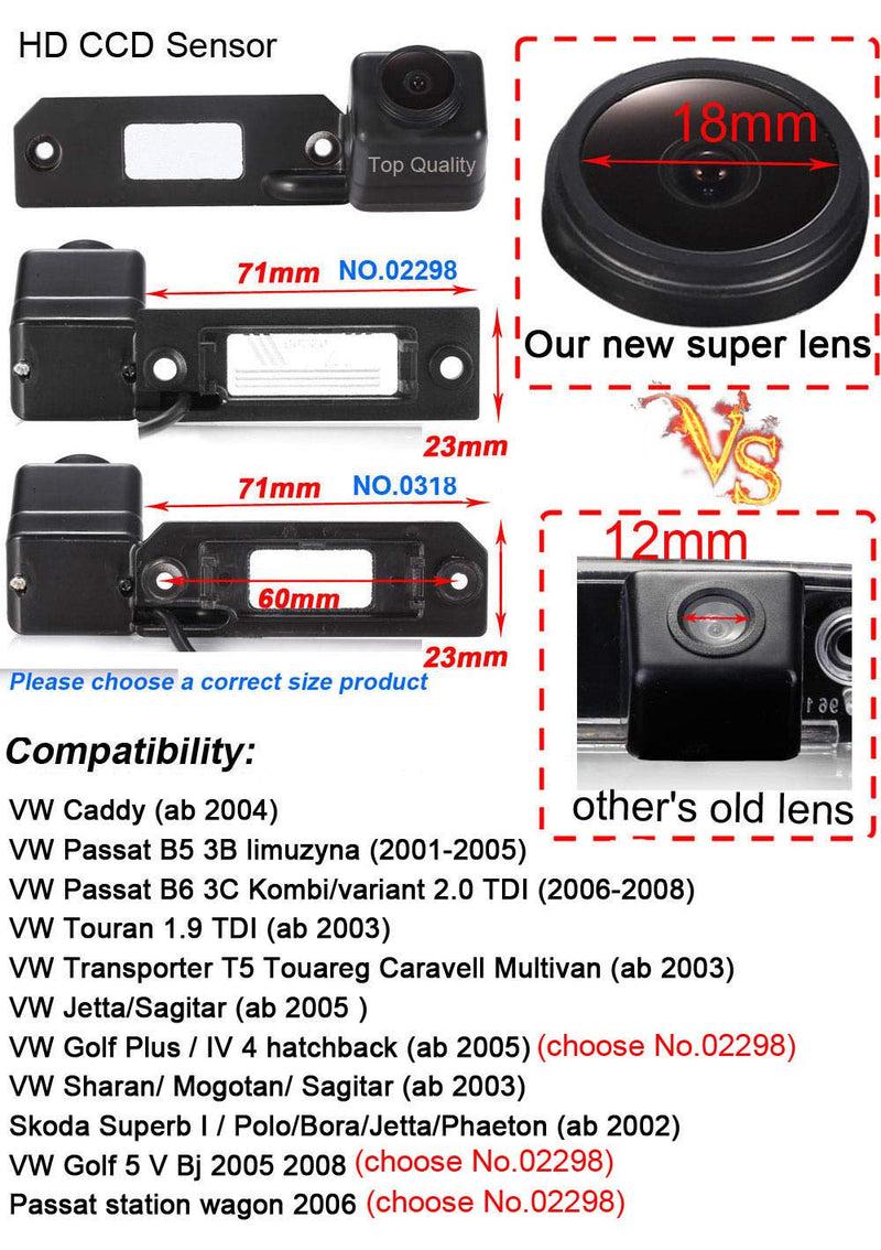 Super Starlight pro Definition Vehicle Camera 170 Wide Angle Universal Night Vision Rear View Camera IP68 Reverse Camera replacement for GOLF TOURAN CADDY/SKODA SUPERB/SAGITAR