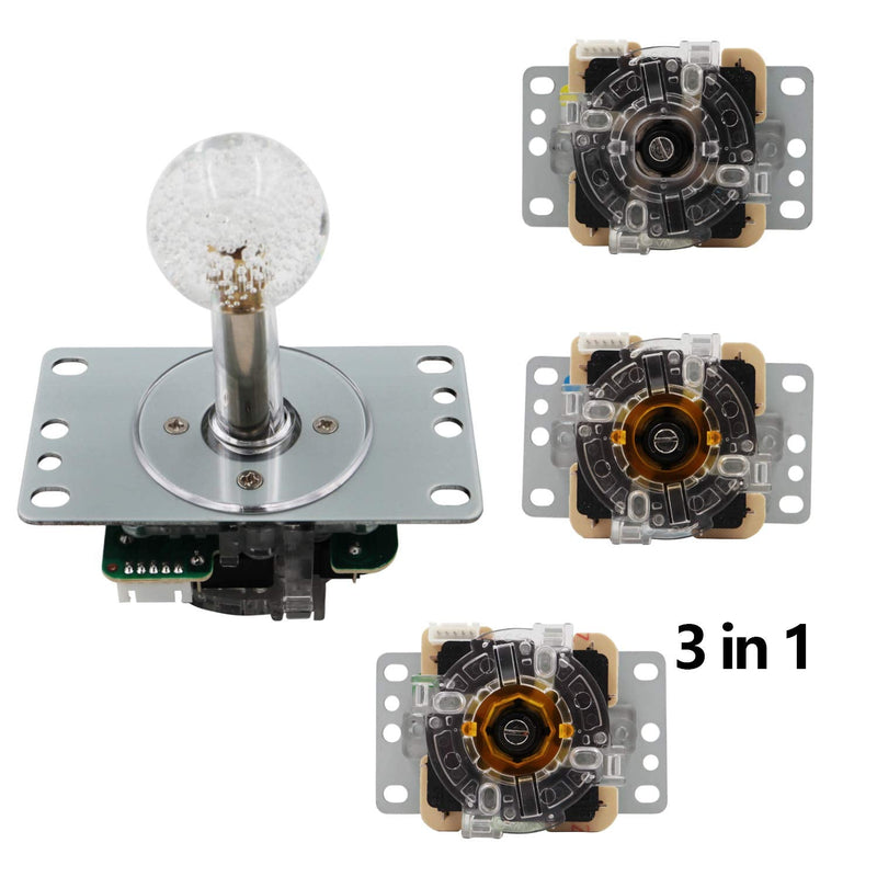 SJ@JX Arcade LED Joystick SANWA Style Fight Game Joystick LED Stick Retro Joy Circular Octagonal Limiter for Retro Pie Raspberry Pi MAME JAMMA White0