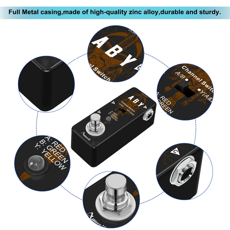 [AUSTRALIA] - Amuzik Switch Box Pedals Functional ABY BOX Switch Guitar Pedal Selector Audio Channel Pedal for Guitar Mini Size True Bypass 