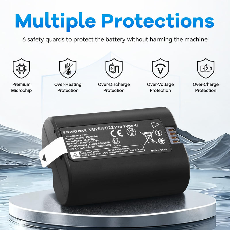 VB22 VB20 Battery Replacement for Godox V350 V480 V350S V480S Flash Series | 2-Pack Compatible with Godox V350S V350O V350N V350F V350C V480C V480S V480N V480O V480F V480O Camera Flash
