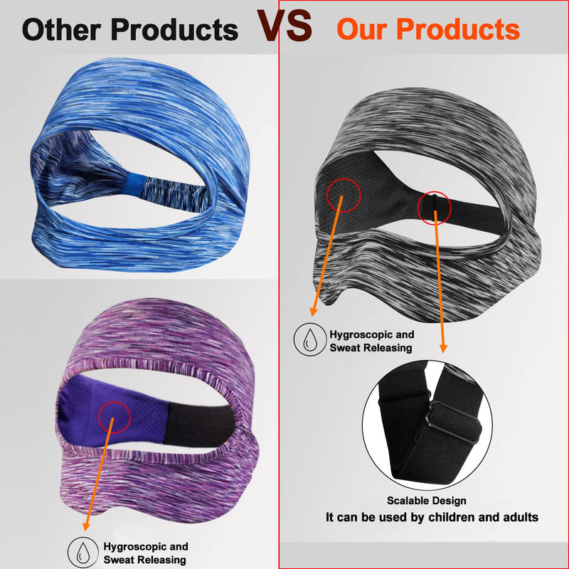VR Mask Cover, Eye Face Cover Breathable Sweat Band for Meta/Oculus Quest 3 Quest2, Vision Pro Headset, Quest Pro, PSVR2 and Virtual Reality Game. (Rainbow/Gray/Blue) Rainbow/Gray/Blue