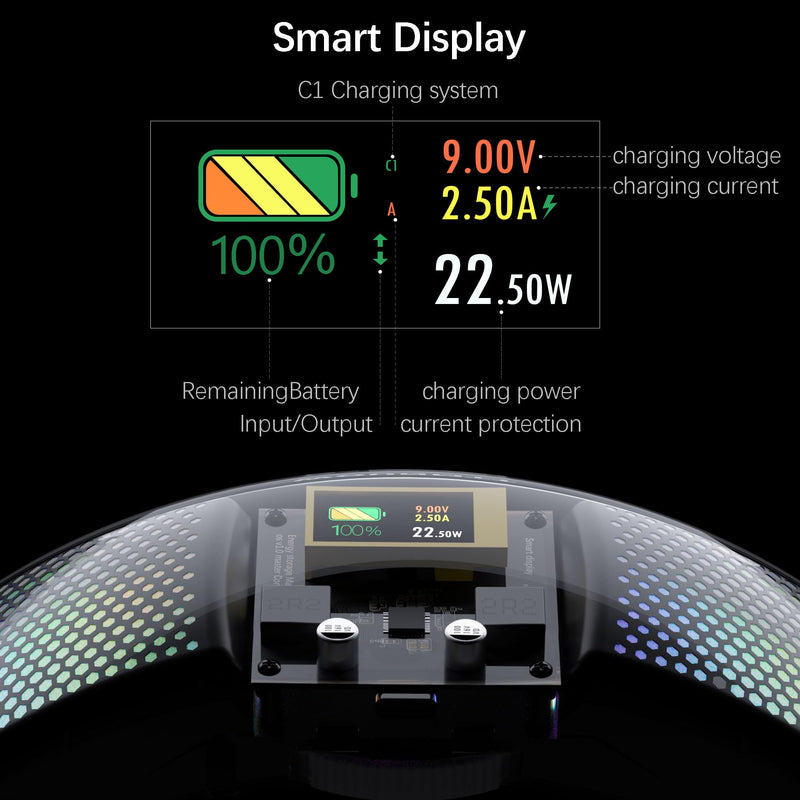 Head Strap with 10000mAh Battery for Meta Quest 3/3S – Transparent RGB Lighting, Smart Power Display & Carbon Fiber Finish, Adjustable VR Headset Strap for Enhanced Comfort and Balance