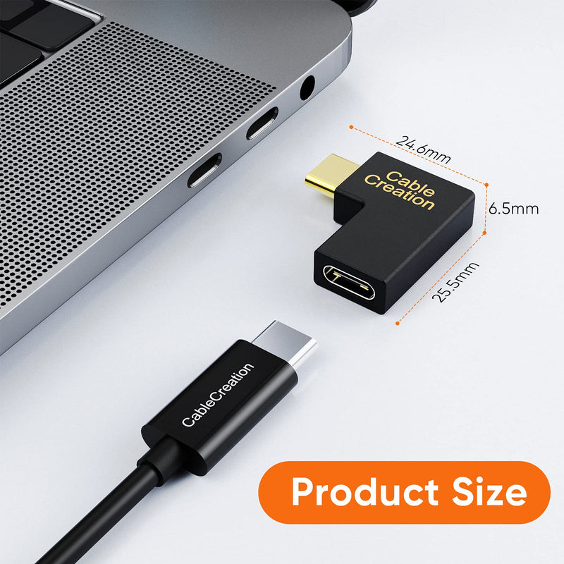 USB C Male to Female Adapter(3A/10G), CableCreation Right&Left Angled 90 Degree USB 3.1 Type C Male to Female Extension Adapter for MacBook Pro, Surface Book 2, Galaxy S22/S10/S9/S9 Right & Left Angle