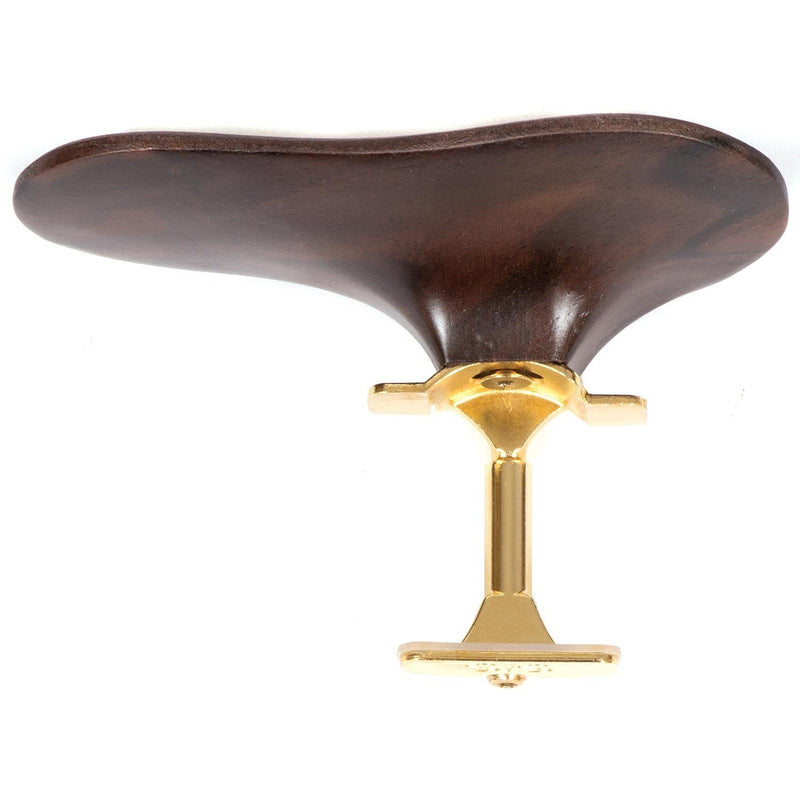 SAS Walnut Chinrest for 3/4-4/4 Violin or Viola with 28mm Plate Height and Goldplated Bracket