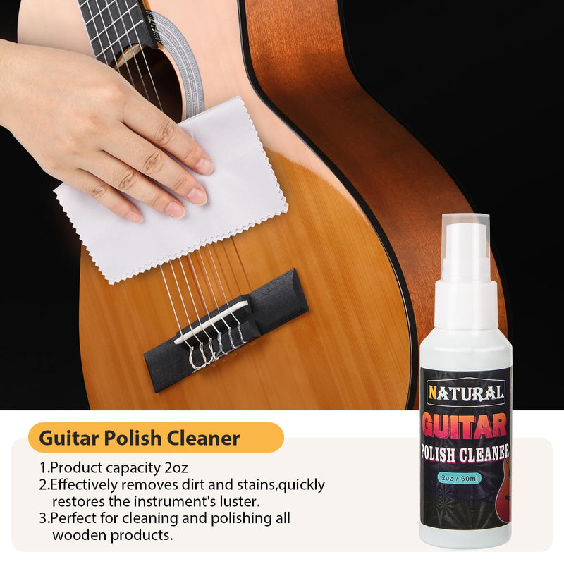 [AUSTRALIA] - 6Pcs Guitar Cleaning Kit - Includes Guitar Polish, Fretboard Oil, String Cleaner, String Winder, Brush, Cleaning Cloth, Guitar Maintenance Kit, for Violin, Piano, Bass, Guitar Players 6 