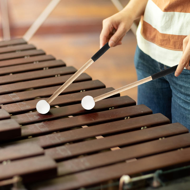 [AUSTRALIA] - 2 Pairs Xylophone Mallets, 8.6 Inch Rubber Percussion Sticks with Soft Rubber Handle, for Glockenspiel Marimba Timpani Tongue Drum Bell 