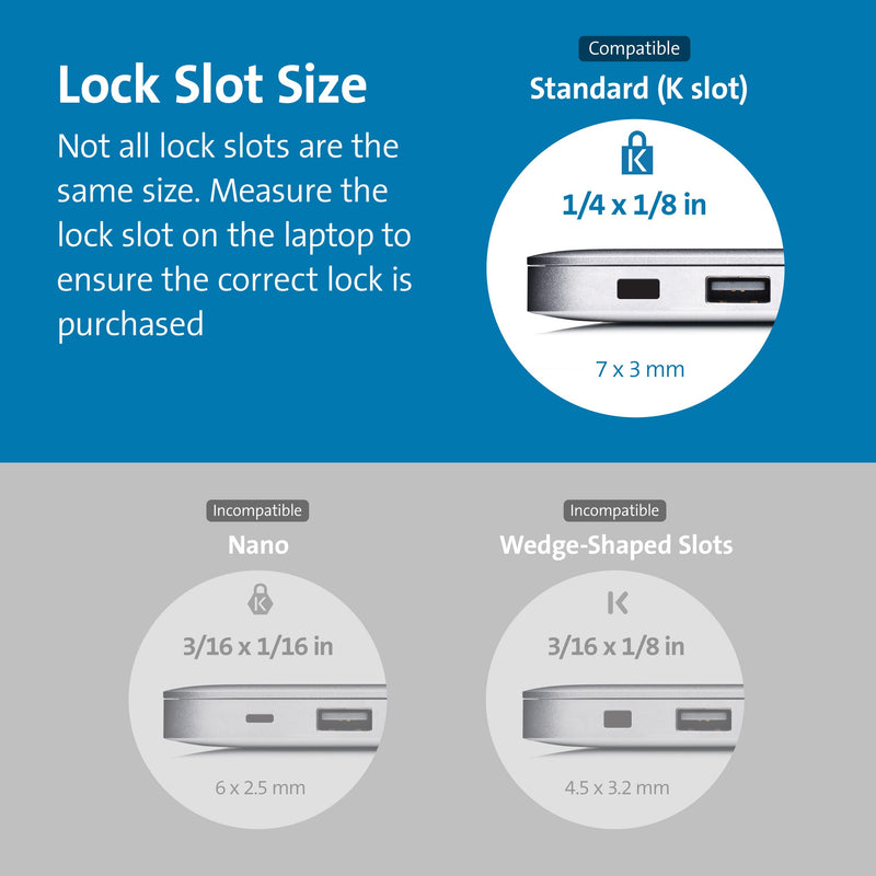 Kensington Simple Solutions Combination Laptop Lock for Standard Security Slot, Resettable Anti-Theft 4-Digit Combination K-Slot Security Cable Lock (K60213WW)