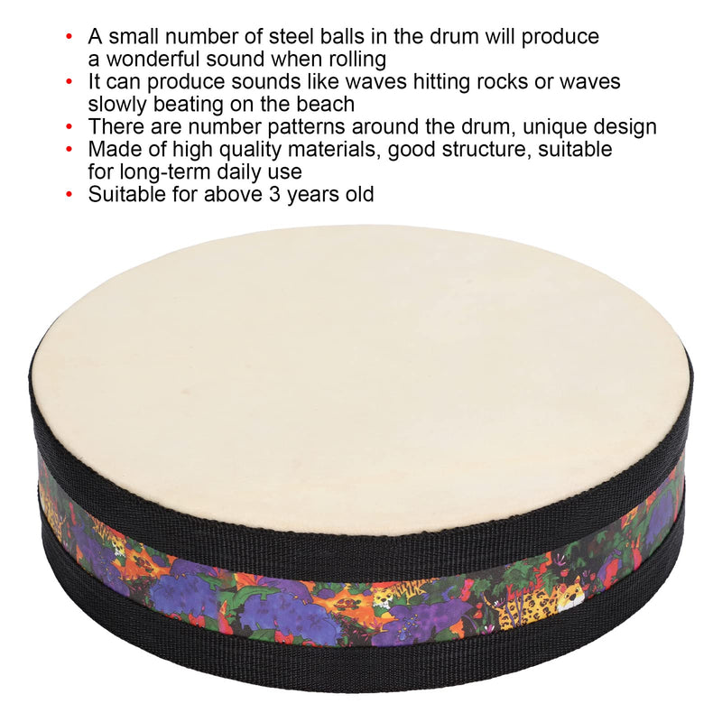Hand Drum, Good Structure Exquisite Beautiful Ocean Drum Long Service Life Number Patterns Unique Design for Ornaments for Toy