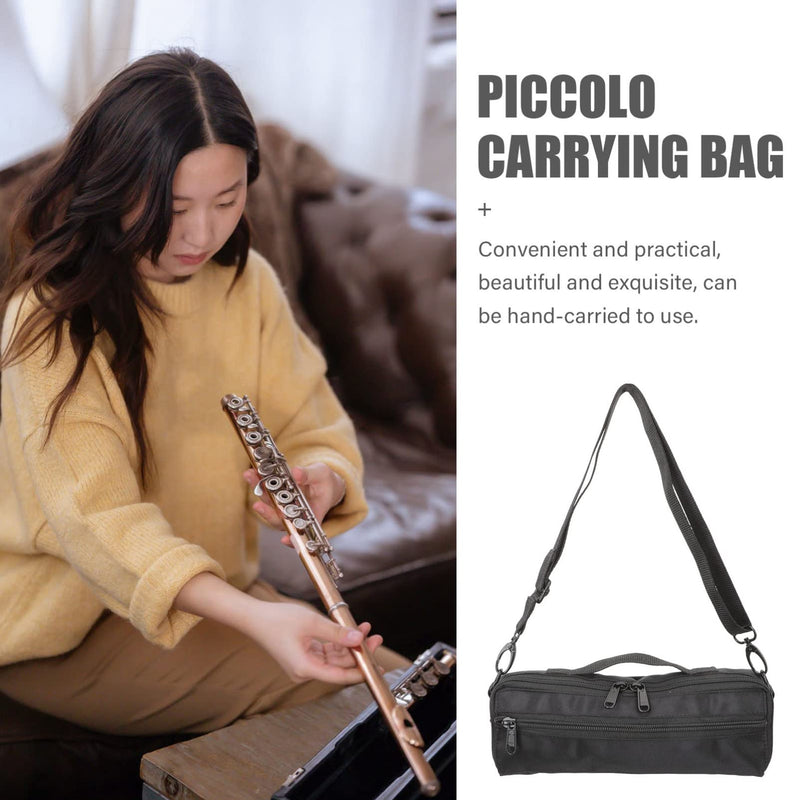 Piccolo Canvas Bag Piccolo Carrying Bag Musical Instrument Container Plush Piccolo Storage Bag Piccolo Instrument for Beginners Wind Instrument Bag Flute Case Cover Flute Case Flute Case