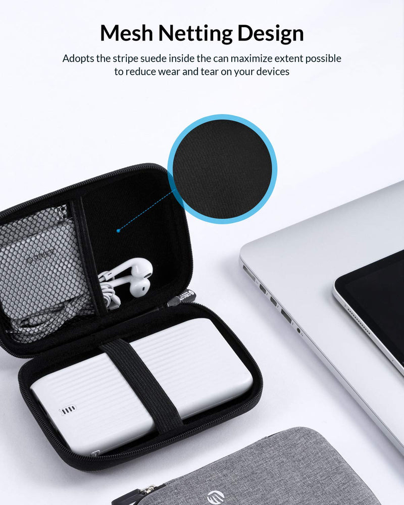 ORICO Hard Drive Case 2.5 inch External Drive Storage Carrying Bag Waterproof Shockproof with Inner Size 5.5x3.5x1.0inch for Organizing HDD and Electronic Accessories,Grey(PHD-25) Grey