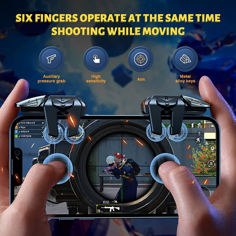 13 in 1 PUBG Mobile Triggers Combo, L2R2 4 Triggers Mobile Phone Controller for PUBG/Fortnite/Call of Duty/Rules of Survival, Aim & Fire Trigger for iPhone & Android Phones