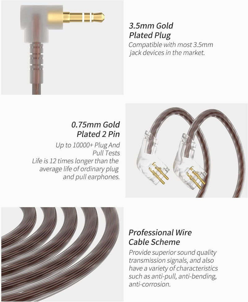 2M Extra Long Earphone Cable and CCA C10 4BA+1DD Hybrid Drivers in Ear Monitors