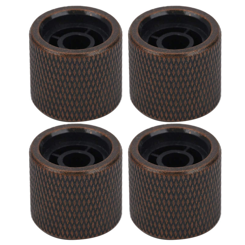 Electric Bass Knob, 4 Pcs Metal Electric Bass Knob Dome Metal High-End Shell Inlaid Tone Volume Control Guitar Parts(Color Shell Bronze)