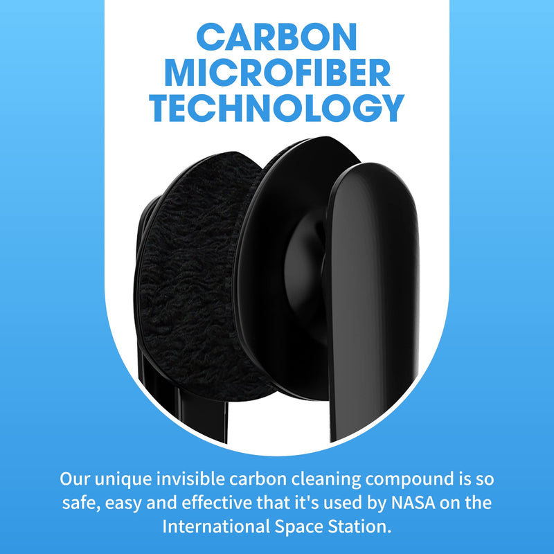 Peeps Carbon Klean Eyeglass Lens Cleaner - Efficient and Durable Carbon Microfiber Technology - Exclusively Used by NASA - 500 Uses (Black Soft Touch) 1 Count (Pack of 1) Black Soft Touch