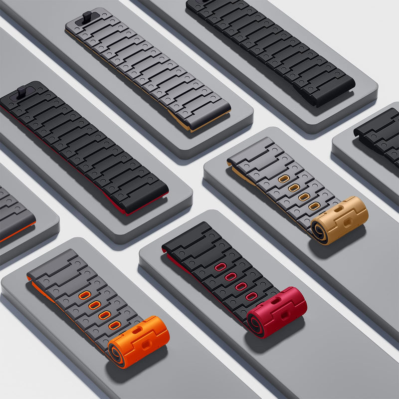 Bandletic 26mm Quick fit Watch Band Compatible with Garmin Fenix 6X/7X | Soft Silicone Magnetic Watch Band for Fenix 8 51mm/7X 6X Pro/5X Plus/3/Instinct 2X/Enduro/Tactix/Descent MK2i Smartwatches Anthracite Gray/Ochre