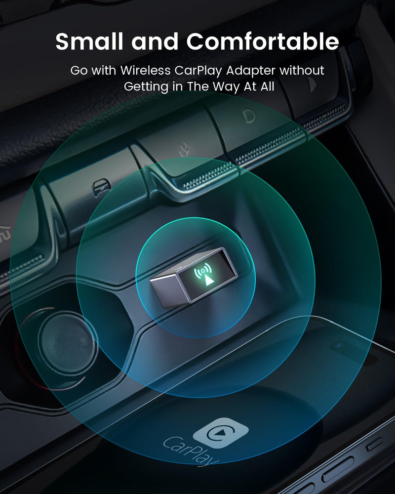 [AUSTRALIA] - Wireless Carplay Adapter for iPhone - Plug & Play Convert Wired to Wireless CarPlay for Cars from 2016 and iOS 10+, No Latency Mini USB Type A Black 