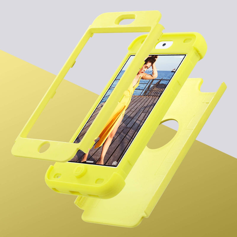 ULAK iPod Touch 7 Case, iPod Touch Case 6th Generation, iPod 5 Case, Heavy Duty High Impact Shockproof Protective Cover for Apple iPod Touch 5th/6th/7th Generation (Latest Model), Yellow
