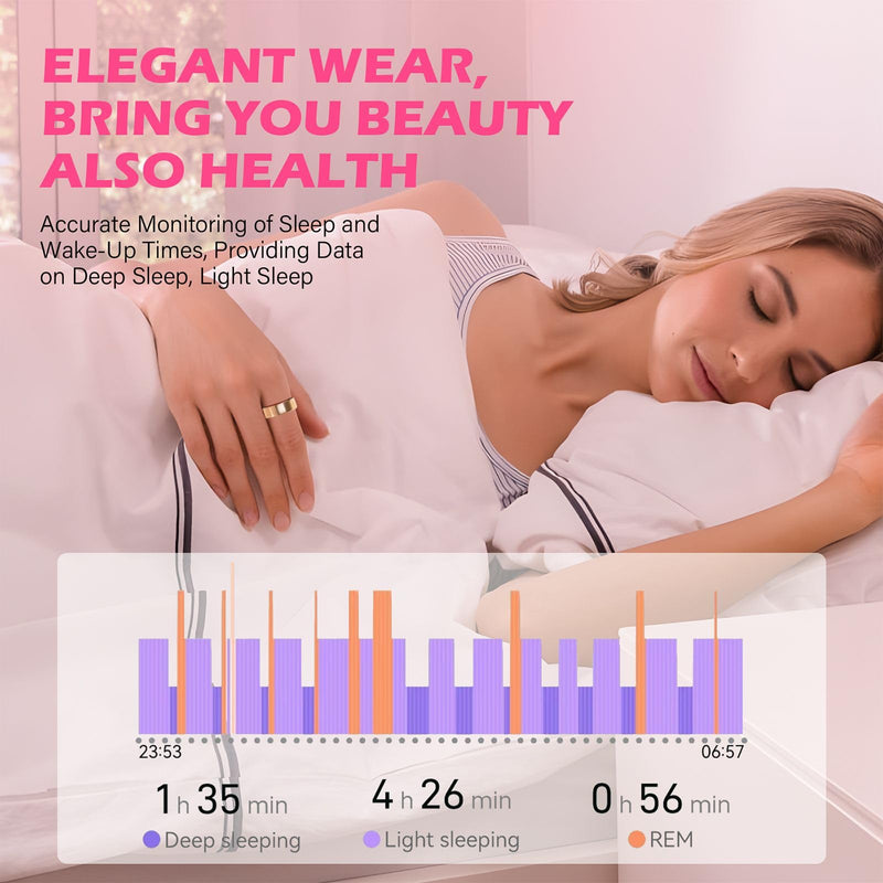 Women's Smart Ring Sleep Monitor Fitness Tracker (Silver, 10#) Silver 10#