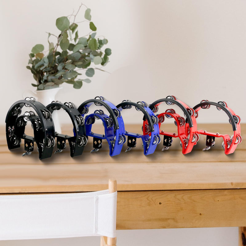 [AUSTRALIA] - EASTROCK Drum Set Tambourine with Mounting Eye Bolt,Tambourine for Drum Set,Hi Hat Tambourine Drum Set (Single row of jingles, Black) Single-Black 