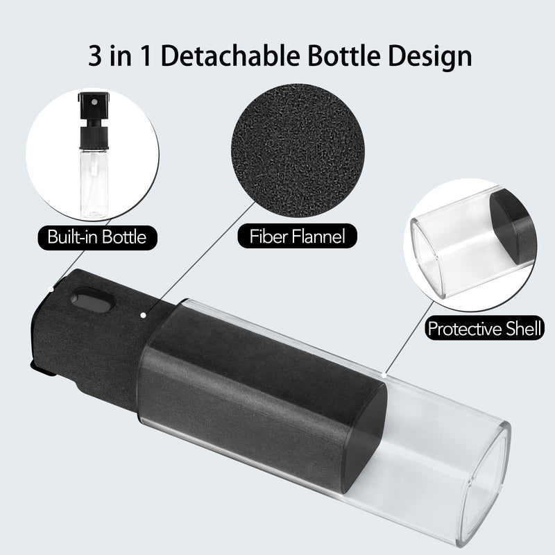 [AUSTRALIA] - 2 Pcs Fingerprint Proof Screen Cleaner, 3 in 1Touchscreen Mist Cleaner Spray Wipe Cleaner Screen Cleaner Soft Fiber Flannel,Safe for All Phones Glasses Tablet Laptop TV Watch Screens (Black) black 