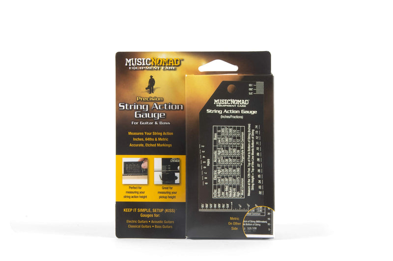 MusicNomad Precision String Action Gauge Ruler for String Height- Metric, SAE, 64ths (MN602)