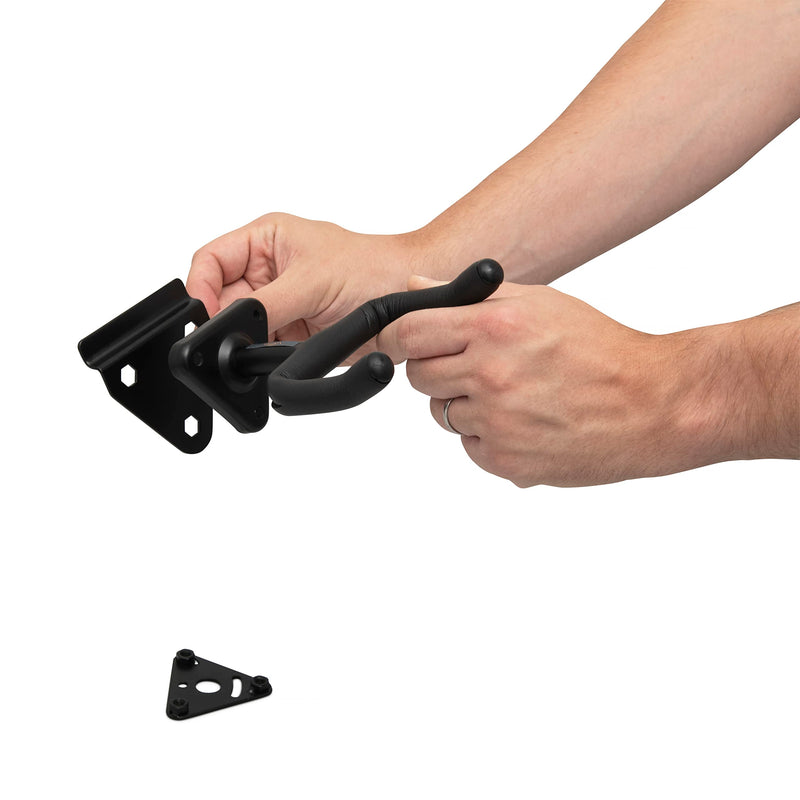 Wall Mounted Trumpet Holder - Black Metal - Hanging Display or Storage - for Yamaha and Bach - Complete with Instrument Cleaning Brush
