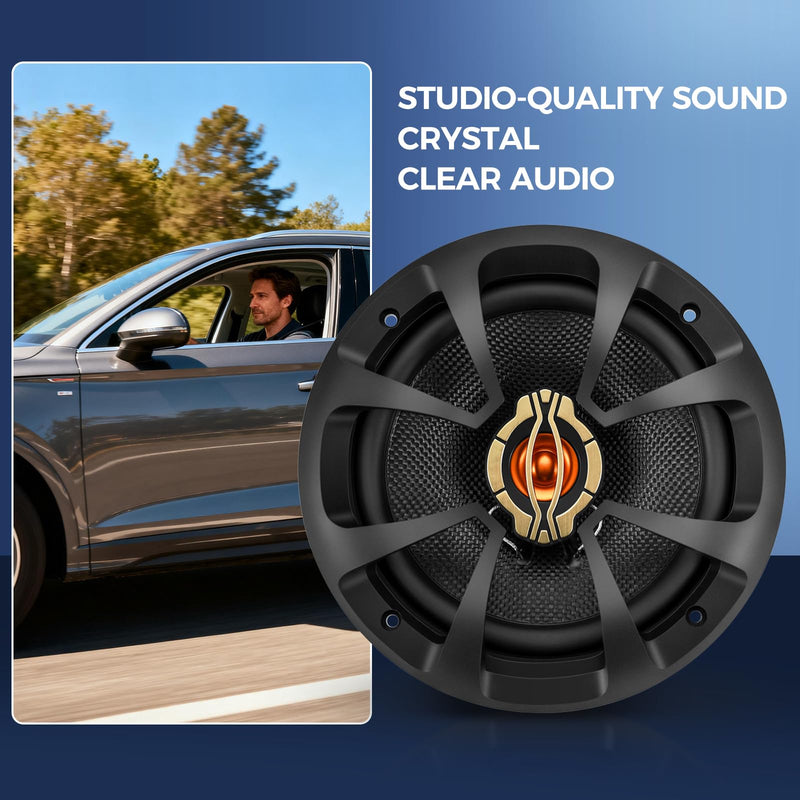 2026 Upgraded 6.5 Inch Car Speakers, 800W Max, 200W RMS, 4 Ohm, 6.5 Speakers Compatible with Universal Fit for Most Cars, 30 Minutes Easy Install - Turn Your Car into a Concert Hall(Pair)