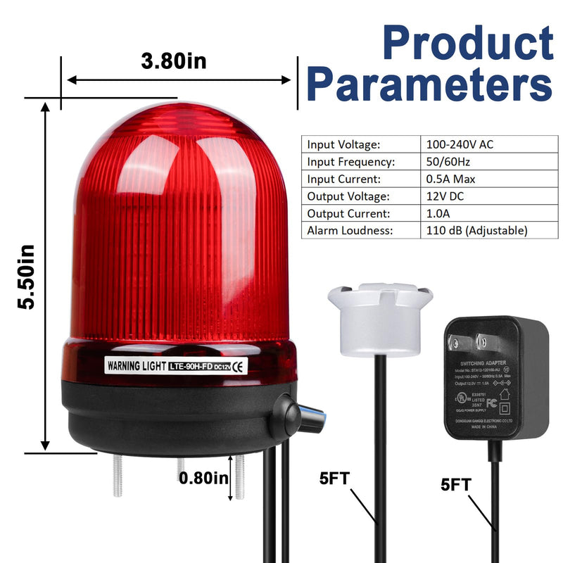 [AUSTRALIA] - Sump Pump Alarm, High Water Leak Detection, with 110dB Loud Alarm and LED Indicator, 5ft Probe Cable, Suitable for Indoor/Outdoor Systems in Basements, Septic Tanks, and Sumps 