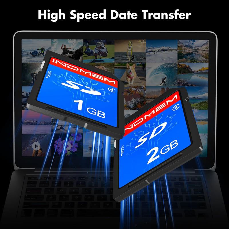 [AUSTRALIA] - INDMEM SD Card 1GB + 2GB， Class 4 Flash Memory Card 2G SLC Standard Secure Digital Cards 