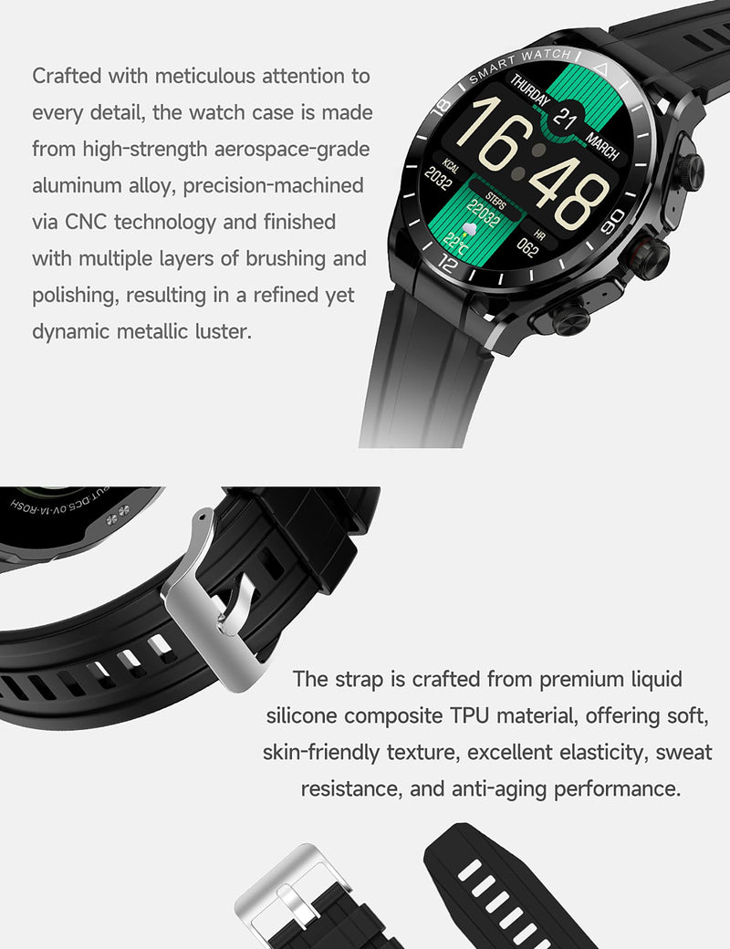 Smart Watch with Earbuds for Android and iPhone,1.52'' HD Screen,Answer/Make Calls,Fitness Tracker,Ultra-Thin Design,Watch with Earbuds for Men Women black