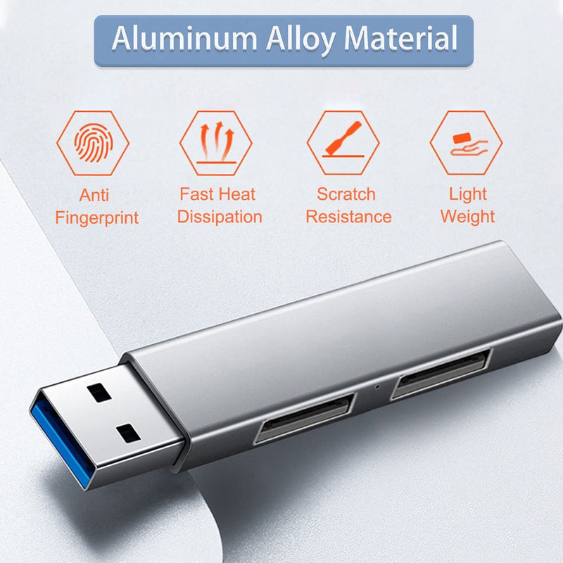 USB 3.0 Hub, VIENON Aluminium 3-Port USB Hub USB Splitter USB Expander for Laptop, Xbox, Flash Drive, HDD, Console, Printer, Camera,Keyborad, Mouse Expand 3 USB