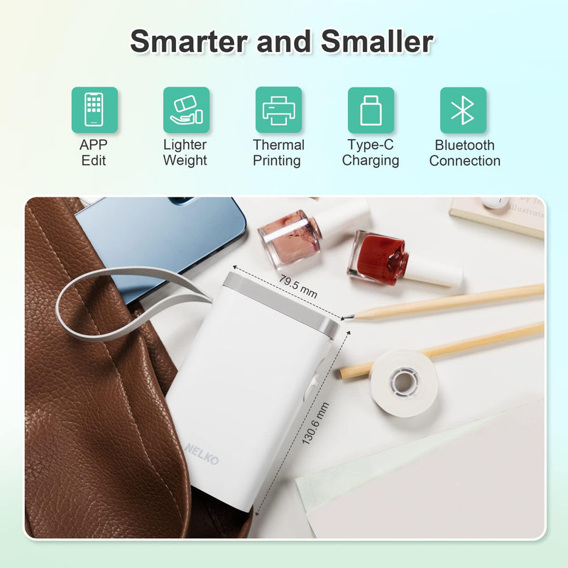 Label Maker Machine with Tape, P21 Bluetooth Label Printer, Wireless Mini Label Makers with Multiple Templates for Organizing Office Home, White